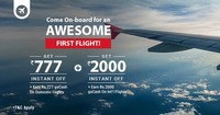 First Flight Offer: Get Rs.777 off on Dom & Rs.2000 off on Int'l Flights | Valid till:18th May 2017