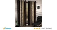 Home Sizzler Abstract 2 Piece Eyelet Polyester Door Curtain Set - 7ft , Brown For Rs.199