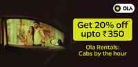 Pay Rs.9 and get OLA Voucher code of Rs.350 for OLA Rentals, applicable @20% on you fare value