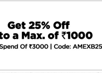 Jabong: Get extra 25% off on minimum spend of 3000 with american Express Card
