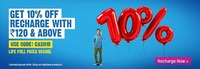 Flat 10% Off on Telenor Recharges of Rs 120 & above