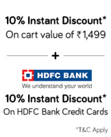 Get 10% Instant Discount on Cart + 10% Instant Discount on HDFC Credit Cards