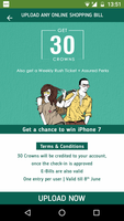 Old oniline shopping bill/E bill upload in Crownit and a chance to win iPhone 7.