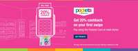 Get 20% Cashback using Pockets Card on your first swipe