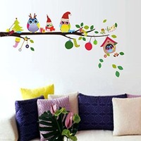 Happy walls Cute Owl Family Wall Sticker @52
