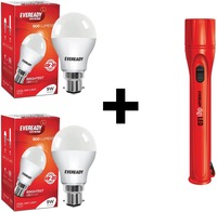 (may be Loot) Eveready 9 W Standard B22 D LED Bulb (pack of 2) with Free Eveready Tourch @249/- Mrp 425/-