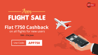 FLAT Rs.750 Cashback your First Domestic Flight booking via the ixigo flights app | 19-21 June