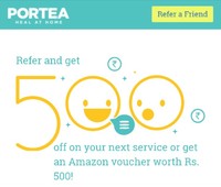 Refer and get Amazon voucher worth Rs. 500 from portea