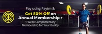 Pay Using Paytm & Get 50% off on Annual Membership @ Golds Gym