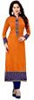 Sweez Fashion Women's Cotton Kurti (Sweez105_Orange_long kurta) @35+59 shipping