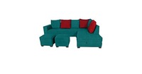 Big P.E - ALEXANDER SEA GREEN L Shape Sofa Set @31/-