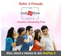 Refer 2 Friends On Crownit And Get Rs 100 BookMyShow Voucher and a chance to win OnePlus 5