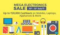 Paytm Mega Electronics Sale - Upto 20000 cashback on Mobiles, Laptops, Appliances & More | 10 -12 July