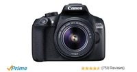 Canon EOS 1300D 18MP Digital SLR Camera (Black) with 18-55mm ISII Lens, 16GB Card and Carry Case