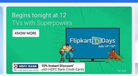 Flipkart Big TV days from 14-16 July 10% off with HDFC Credit Cards