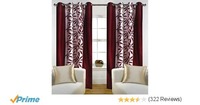 Home Candy Leaves Floral 4 Piece Polyester Door Curtain Set - 7ft, Maroon
