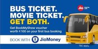 Get Rs 100 BookMyShow Voucher on 1st Bus Ticket booking via JioMoney App