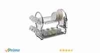 Klaxon Stainless Steel Kitchen Organizer - Dish Drainer - Kitchen Racks & Shelves - 2 Tier - 540*250*380 MM - Chrome Finish