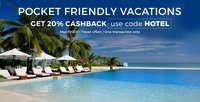Get 20% cashback on all travel deals. 