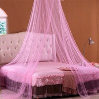 2017 Summer Style Romantic Round Lace Curtain Dome Bed Canopy Netting Princess Mosquito Net White Pink Brand New High Quality only 410 Rs.