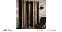 Home Sizzler Abstract 4 Piece Eyelet Polyester Long Door Curtain Set  - 9ft , Brown @699/- Mrp 2399/-