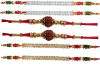 designer rakhi pack of 6 for just 74