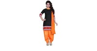 Muta Fashions Black Embroidered Fancy Girl's Dresses ( Semi-Stitched_Free Size_Black )