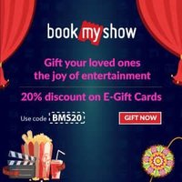 20% OFF on Bookmyshow E-Gift Cards