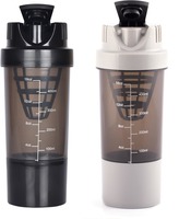 HAANS Cyclone Shakers Combo(set of 2) 1000 ml Shaker  (Pack of 2, Black, Grey)