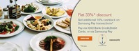 The Culinary Circle - Flat 33% discount with ICICI Cards/Netbanking + Extra 10% cashback with SamsungPay transactions
