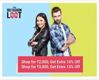 Flipkart Big Fashion Loot : Shop for 2k Get 10% off , Shop for 3k Get 15% off 