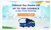 Get 100% cashback up to ₹200 on 1st bus ticket booking. No minimum order value.