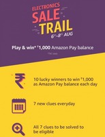 (Last Day Answers) Amazon Electronic Sale Trail Contest 6th To 8th August - Play & Win Rs 1000 Amazon Pay Balance