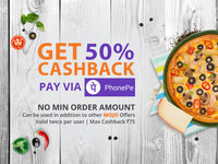 50% Cashback on orders placed on Mojo Pizza, using PhonePe