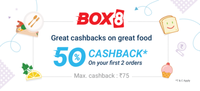 50% Cashback on orders placed on Box8, using PhonePe