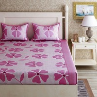 [steal] Zesture Cotton Floral Double Bedsheet 70% off