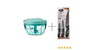  (Loot) Pigeon New Handy Chopper (3 Blades) With 3pc Kitchen Knife Set Combi Pack @ 20