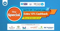 Upto 70% off+15% goCash usage+Extra 10% cashback with SBI Cards on Domestic/International Hotels