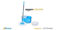 Spin Mop with 360° Spin with Refill, Telescopic Rod + 1 Refill Free (Blue, White)