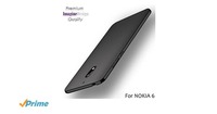 WOW Imagine All Sides Protection "360 Degree" Sleek Rubberised Matte Hard Case Back Cover For Nokia 6 - Pitch Black