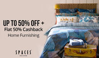 Home furnishing min 50% Off+ 50% cashback