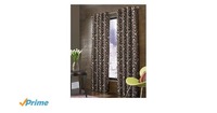 fabzi 2 Piece Polyester Door Curtain Set - 7 feet, Cream & Brown @99