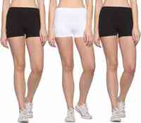 may be loot-69gal short girl-s-sports solid cotton pack of 3