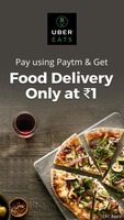 Food Delivery at Rs.1 on UberEats when you pay using Paytm Wallet