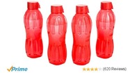 SignorawareAqua Fresh Plastic Water Bottle, 500ml, Set of 4, Deep Red@ ₹168