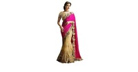Pink & Cream Color Lycra & Net Embroidered Saree -ALL212SEST-9
