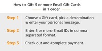 Get 2% cashback as Amazon Pay balance on purchase of 5 or more Amazon Email Gift Cards in 1 order. 