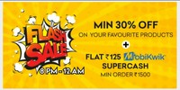Grofers Flash sale (8 pm - 12am) only today - Min 30% off