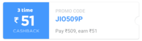 Get Rs.50 Cashback On Jio Recharge Of Rs.399 (Valid 3 times)