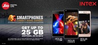 JIO Get upto 25 GB Additional Data Offer for INTEX Mobiles: 